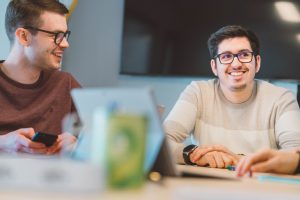Jeffrey and Thomas in a meeting